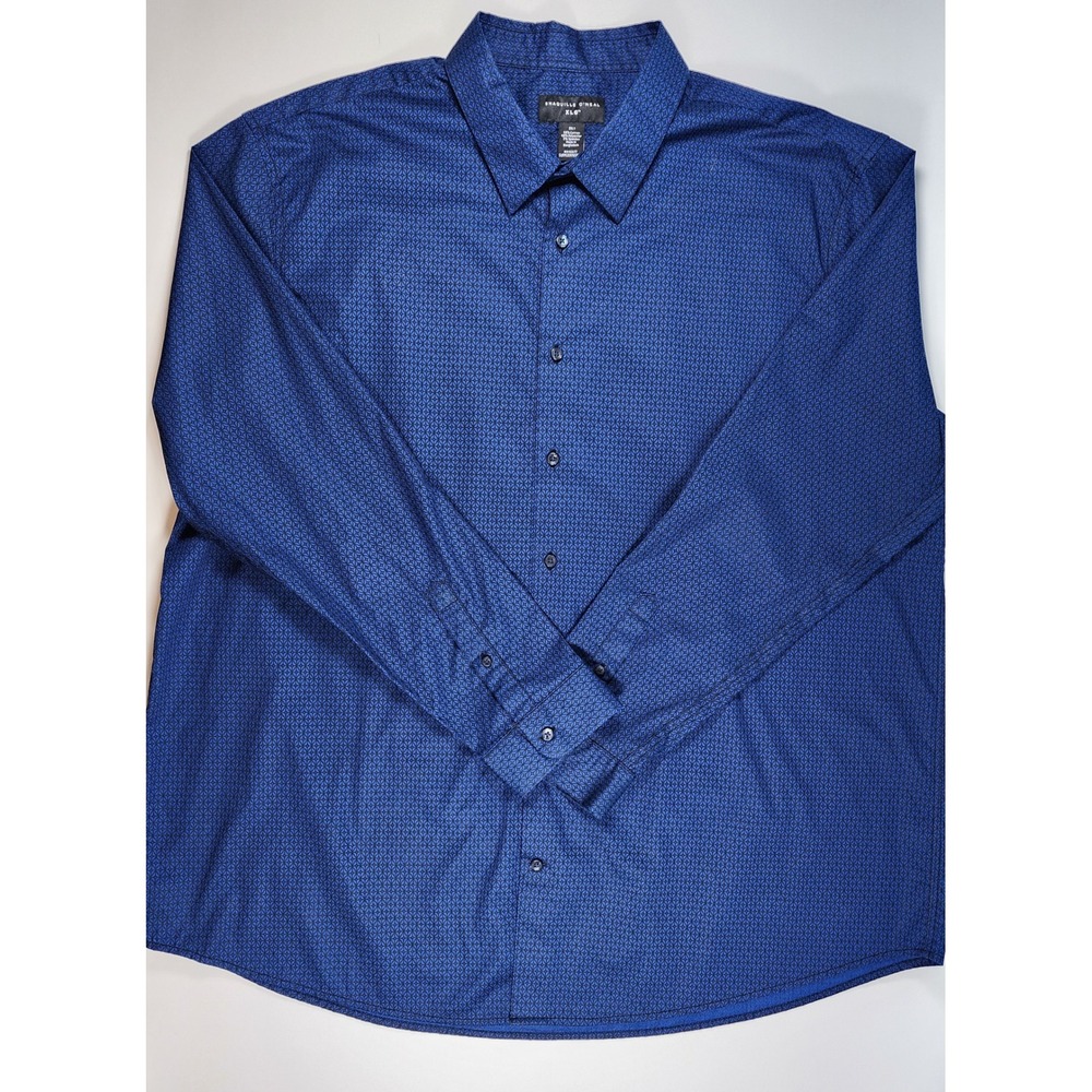 Shaquille O'Neal Men's Geometric Stretch Dress Shirt Minimalist Size 3XLT